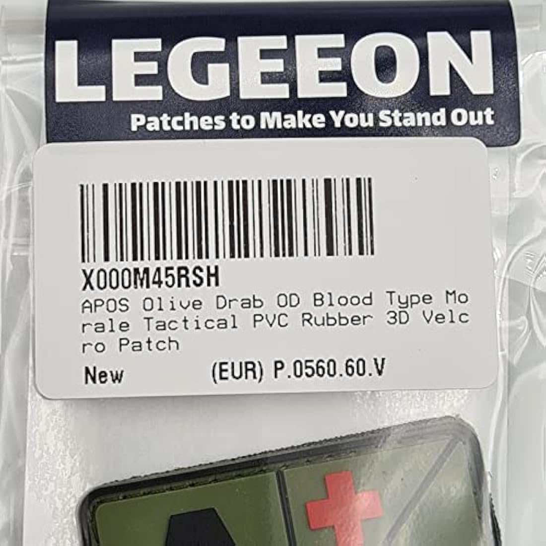 APOS Blood Type Morale Patch – Olive Drab PVC Tactical Gear