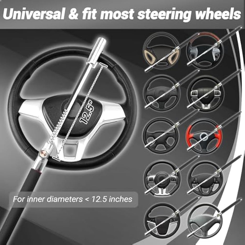 Turnart Steering Wheel Lock – Universal Anti-Theft Device with Safety Hammer