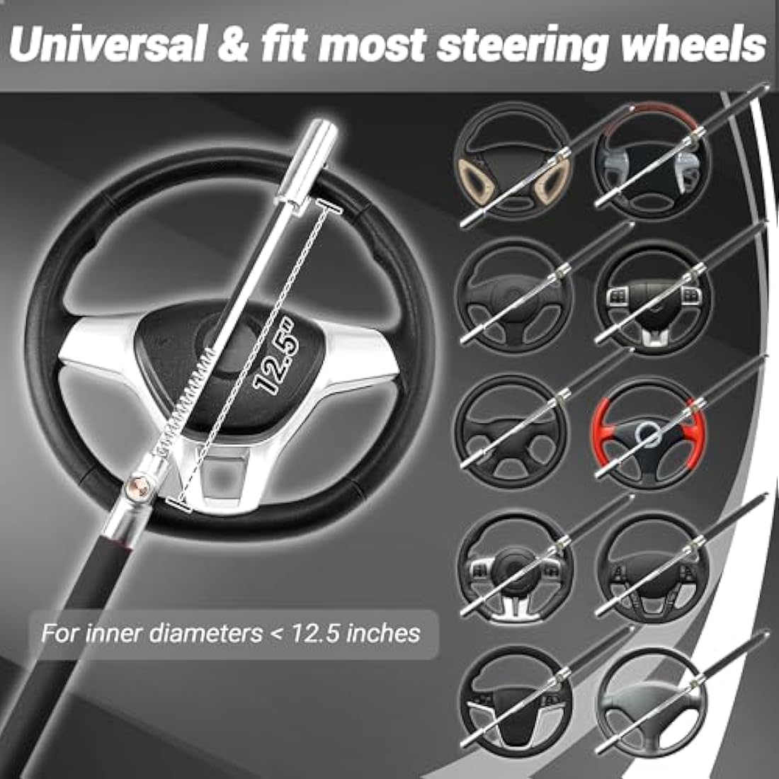 Turnart Steering Wheel Lock – Universal Anti-Theft Device with Safety Hammer