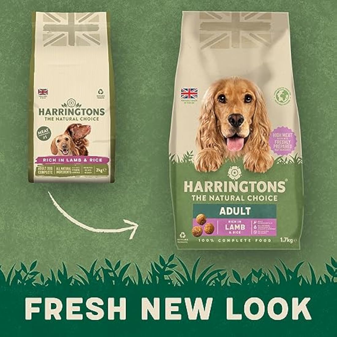 Harringtons Lamb & Rice Dry Dog Food - Natural Adult Kibble 1.7kg (4 Pack)