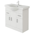 VeeBath Linx Gloss White Bathroom Vanity Unit with Ceramic Basin