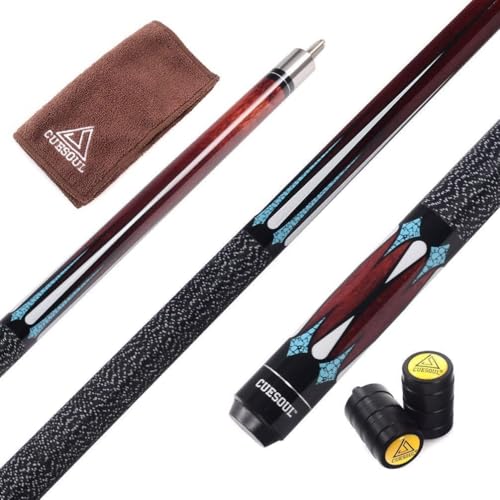 CUESOUL 58 Inch Maple Billiard Pool Cue | 19 Oz 1/2 Jointed Stick