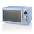Swan Retro Digital Microwave | 800W 20L with 5 Power Levels – Blue