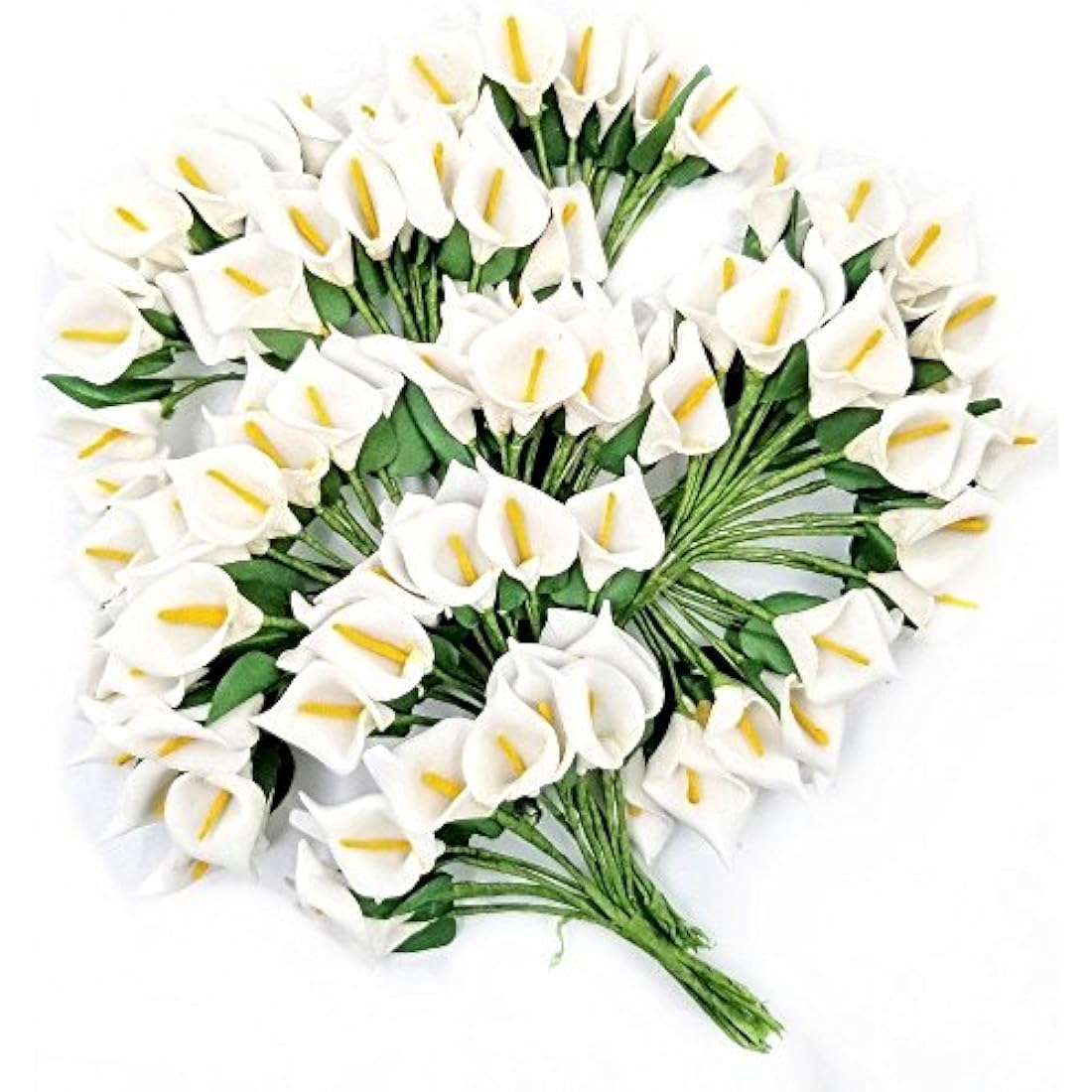 Jolof Store 144pcs White Foam Calla Lily Artificial Flowers for Crafts