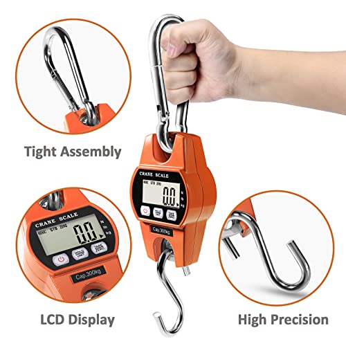 GRAM PRES Digital Hanging Scale – 660lb/300kg Heavy Duty Crane Scale
