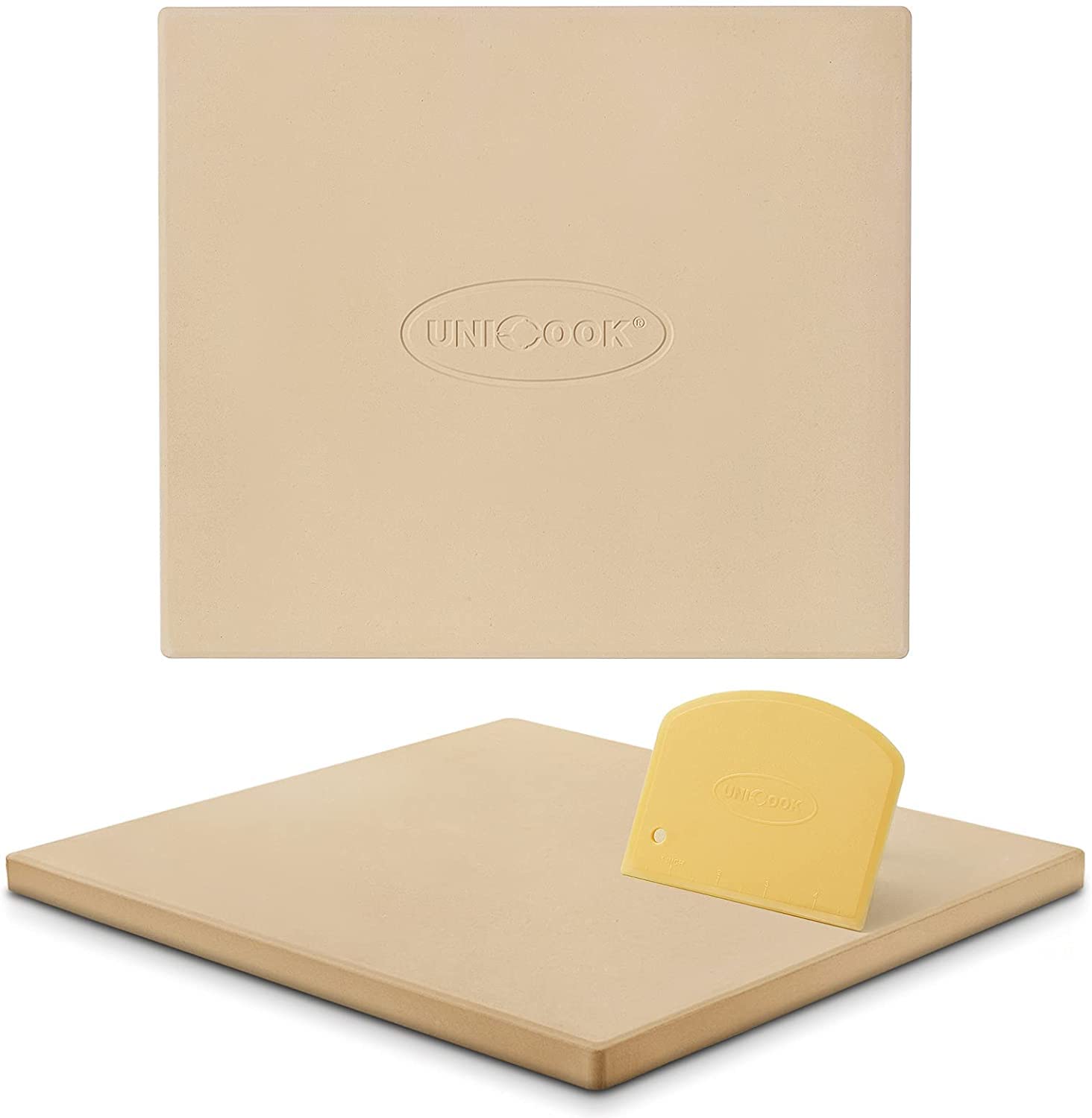 Unicook Cordierite Pizza Stone | 40.6 x 35.5 cm Heavy Duty Baking Stone