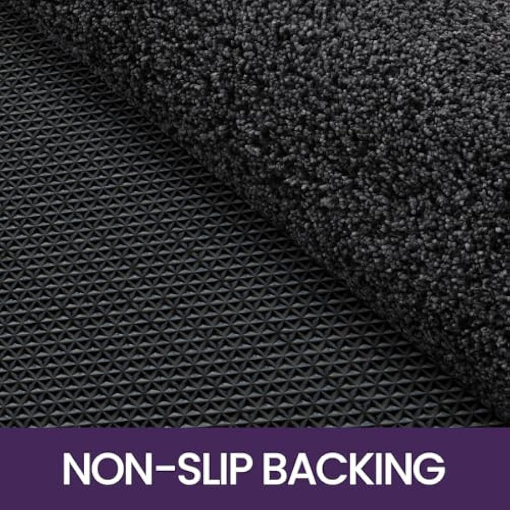DEXI Dirt Trapper Indoor Door Mat – Non-Slip Absorbent Rug, Black-Grey