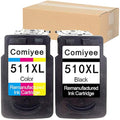 Comiyee PG-510 CL-511 XL Remanufactured Ink Cartridges for PIXMA Printers