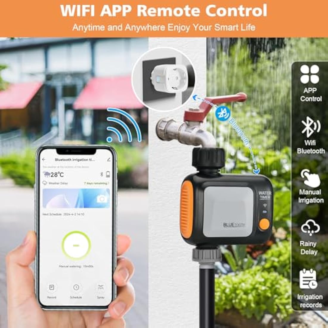 Johgee WiFi Water Timer | Smart Garden Sprinkler Hose Timer with Hub