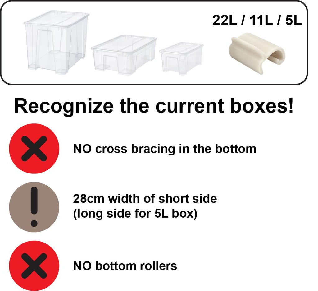 Locking Clips for IKEA Samla Box Boxes Rounded Compatible with Ikea-Samla Clips ... 4 Pieces, 5L/11L/22L - image 3