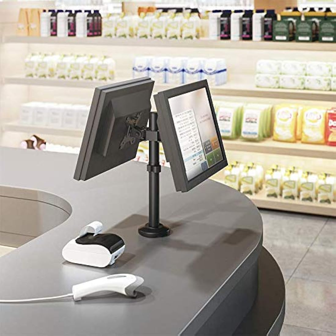 Logilink Dual Monitor Mount – 17-32" Steel Desk Stand for Curved Screens