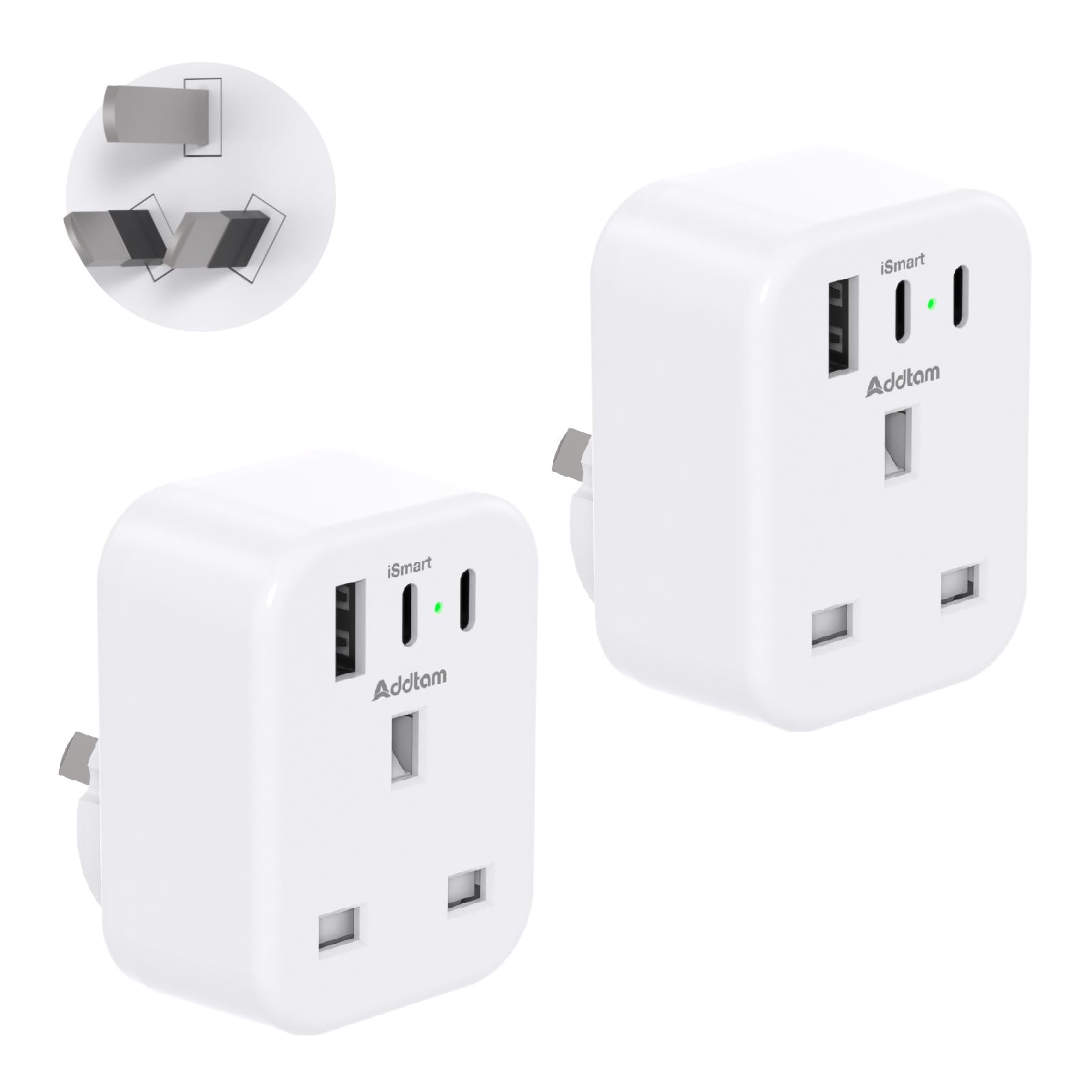 UK to Australia Plug Adapter - 4-in-1 Type I with 3 USB Ports