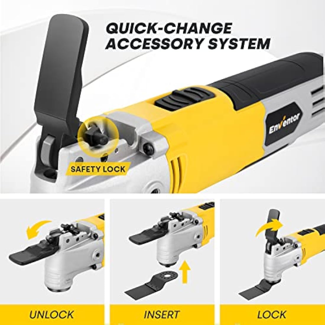 Enventor 300W Oscillating Multi Tool | 6 Variable Speeds with 28 Accessories