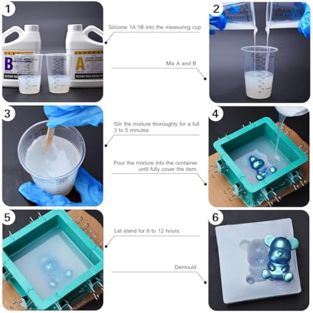 Silicone Mould Making Kit – 76oz Translucent Liquid Rubber