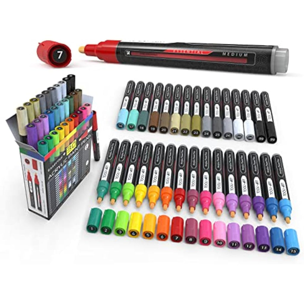 Acrylic Paint Pens – Medium Tip Multi-Surface Markers, 24 Pack