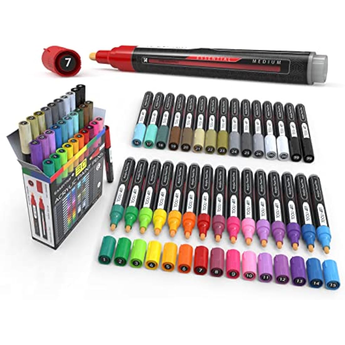 Acrylic Paint Pens – Medium Tip Multi-Surface Markers, 24 Pack