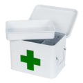 HMF Metal First Aid Box – White Home Pharmacy Chest for Medicine Storage
