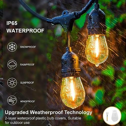 ZOTOYI 150FT S14 Outdoor String Lights | 50 Shatterproof LED Bulbs IP65