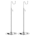 sourcing map Purse Display Stand Set 2 Pack Adjustable Tabletop Single Hook Handbag Rack Metal Bag Holder for Retail Boutique Store - Silver - image 1