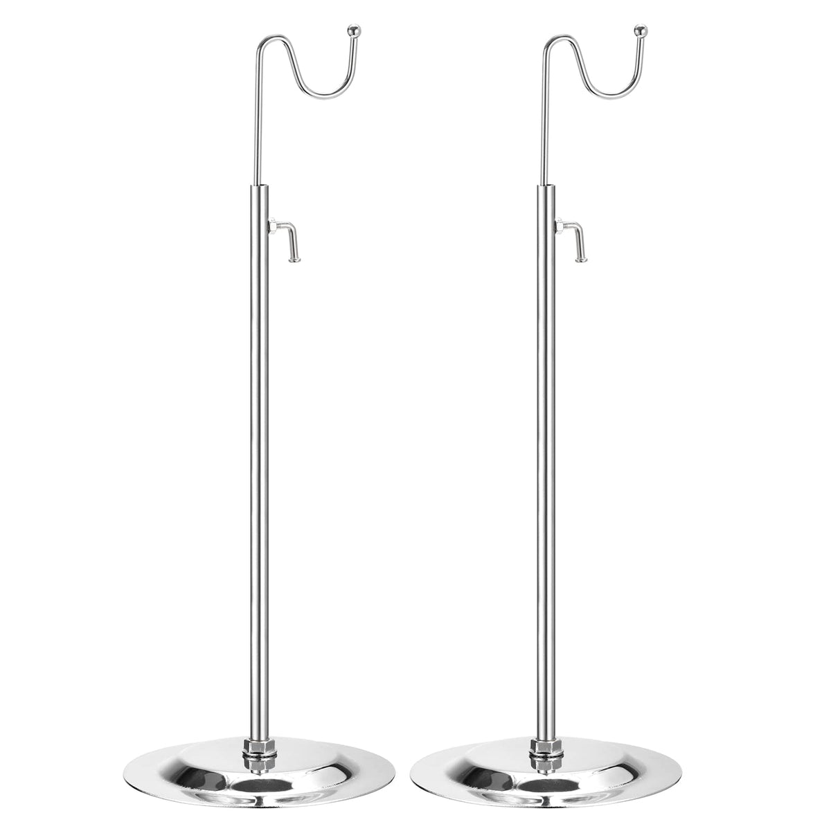 sourcing map Purse Display Stand Set 2 Pack Adjustable Tabletop Single Hook Handbag Rack Metal Bag Holder for Retail Boutique Store - Silver - image 1