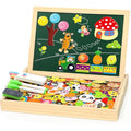 Jojoin 130 PCS Wooden Magnetic Puzzle | Montessori Educational Toy Board