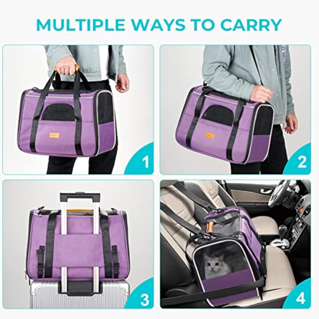 Morpilot Airline Approved Pet Carrier – Breathable Mesh Travel Bag in Pink