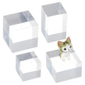 OLYCRAFT 4Pcs Acrylic Display Cubes 4 Sizes Clear Display Bases for Jewelry