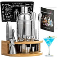 12-Piece Stainless Steel Cocktail Shaker Set with Stand