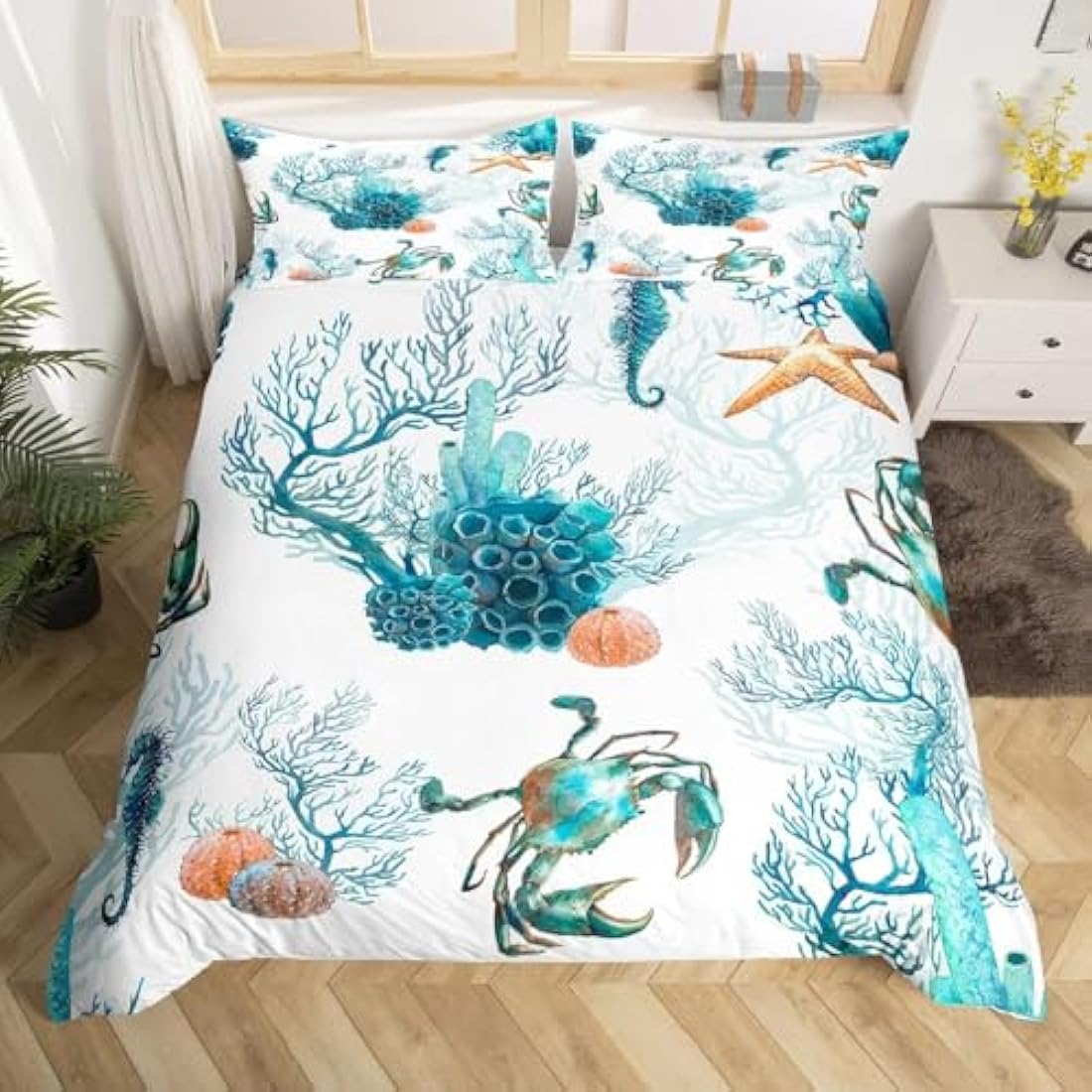 Ocean Marine King Duvet Cover Set – 3D Microfiber Bedding