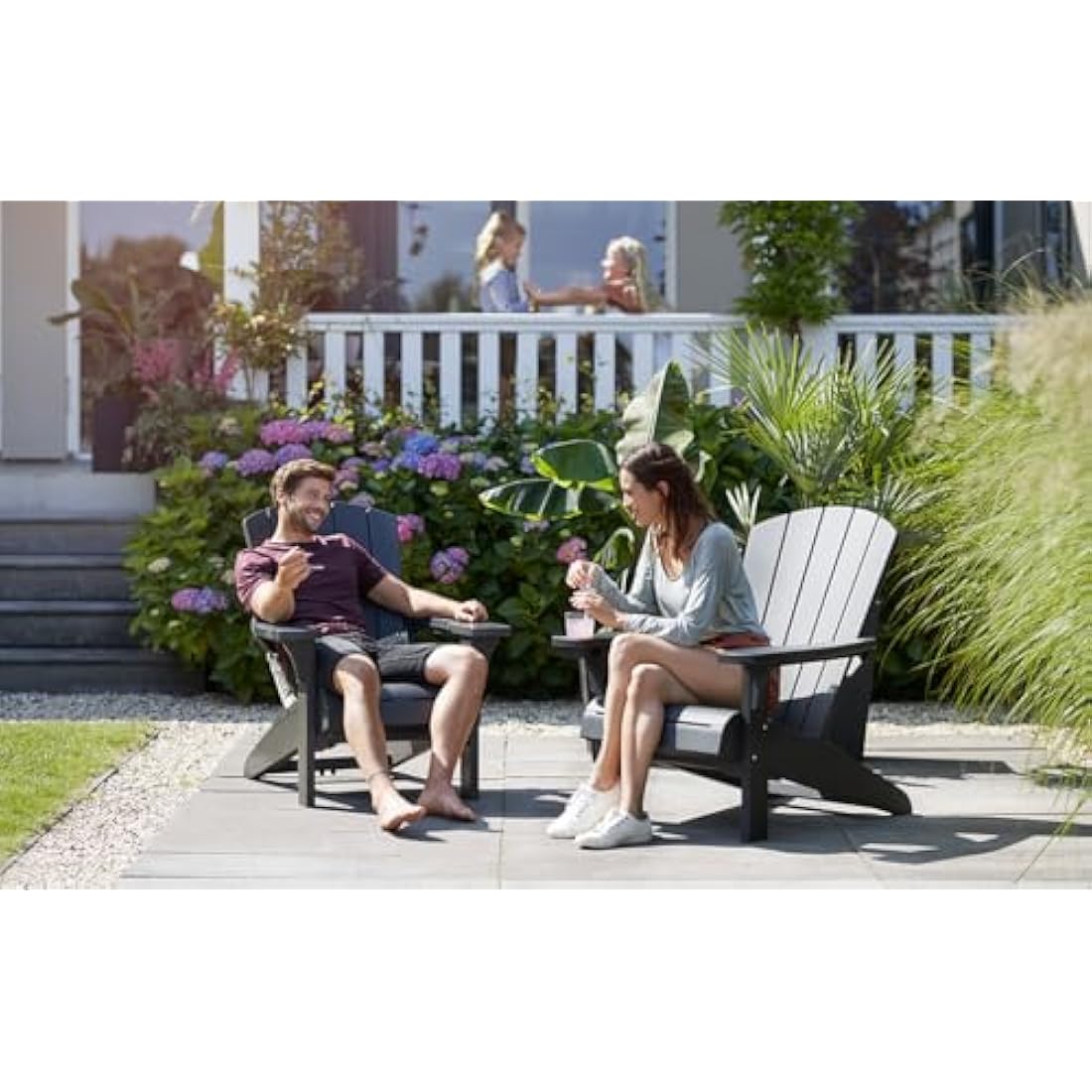 Keter Alpine Adirondack Garden Chair – Weatherproof Graphite Grey