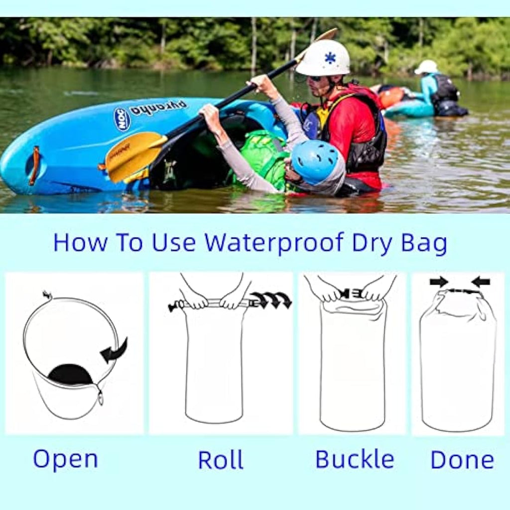 CMC-PROGEAR Waterproof Dry Bag – 70L Lightweight RipStop Sack, Navy Green