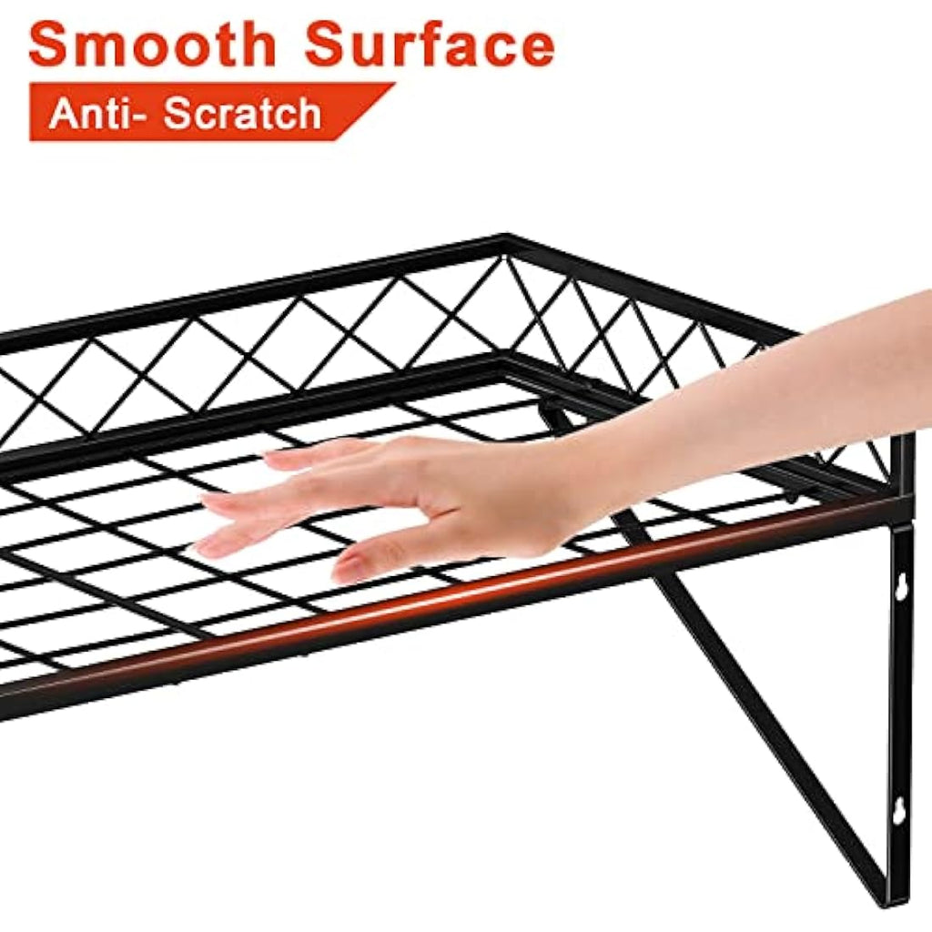 Mutool 70CM Wall Mount Pot Pan Rack | Metal Kitchen Shelf with 10 Hooks