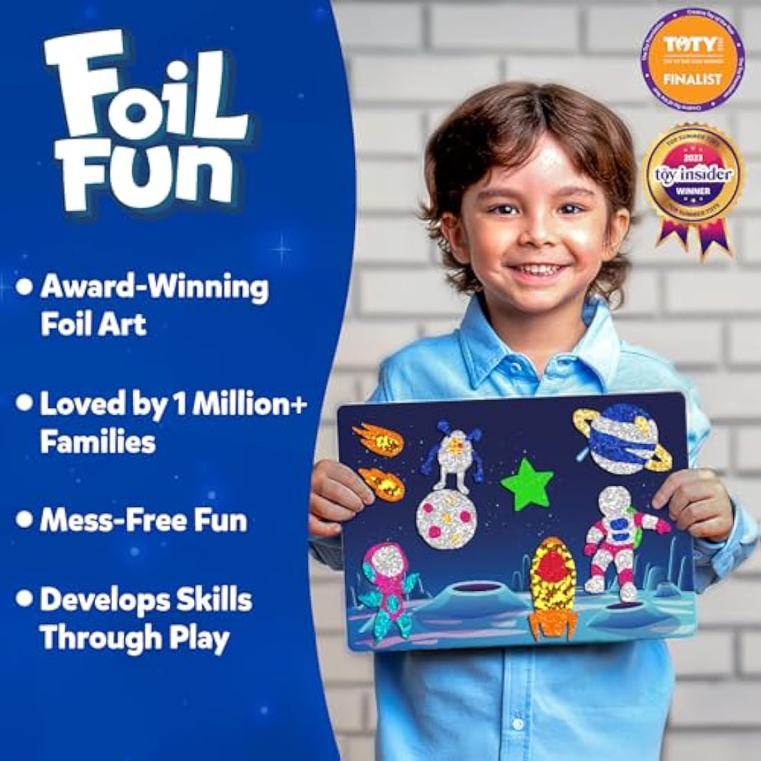Skillmatics Foil Fun Space Art Kit – Mess-Free DIY Craft for Kids