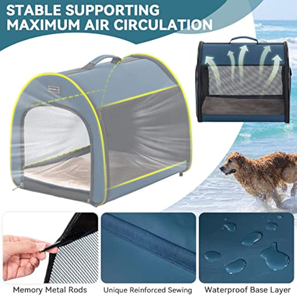 Petsfit Soft Sided Dog Crate | Portable Travel Kennel - Navy Blue
