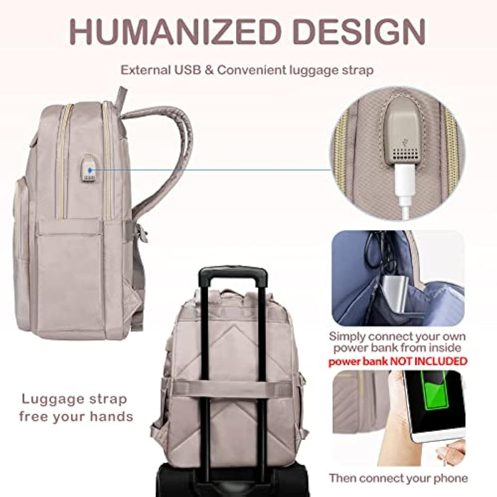 VANKEAN 15.6 Inch Laptop Backpack for Women – Waterproof USB Travel Bag