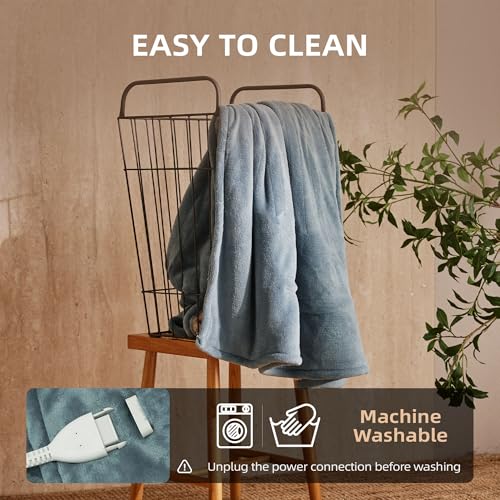 JET'S HOME Electric Blanket – 130x160cm Heated Throw with 6 Heat Settings