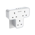 Mscien 3-Way Plug Extension Socket with 3 USB Ports (1 Type-C) - 13A