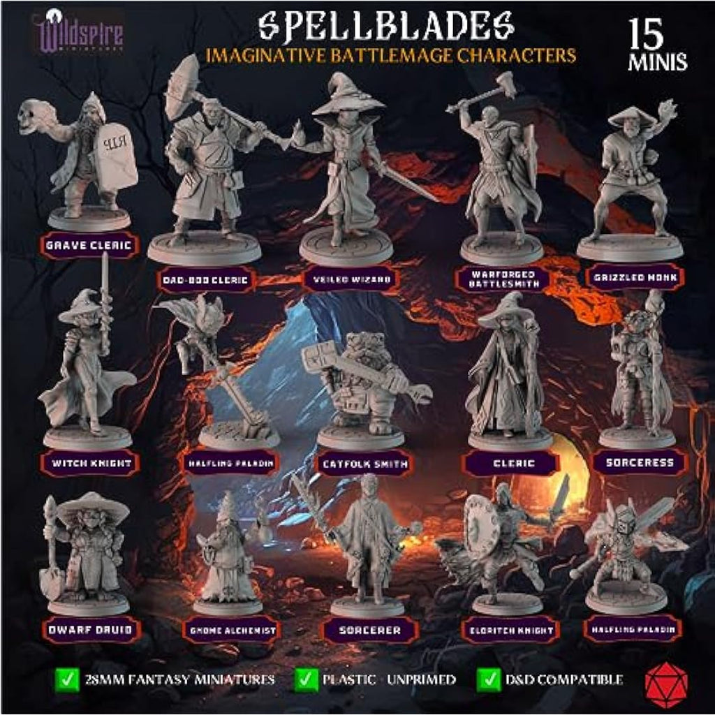 Wildspire Spellblades & Animated Objects: 36 Unpainted DND Miniatures