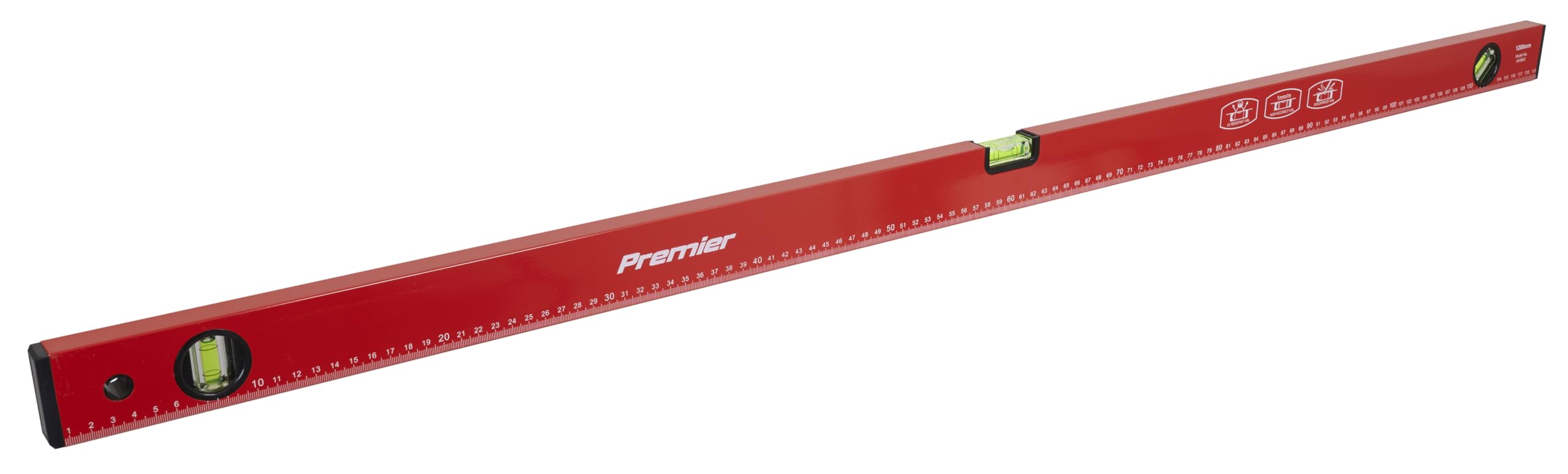 Sealey AK9862 1200mm Spirit Level | 120cm Aluminium Box Section