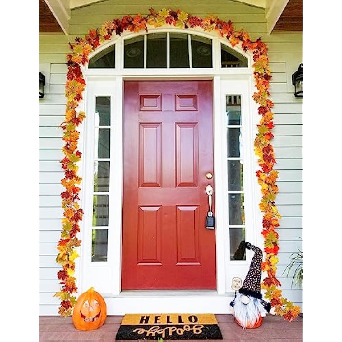 Jolof Store 2-Pack Artificial Fall Maple Leaf Garland – 5.9ft Autumn Vines