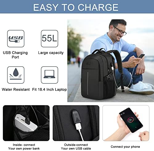 WENIG Extra Large Laptop Backpack | Travel Business Rucksack with USB