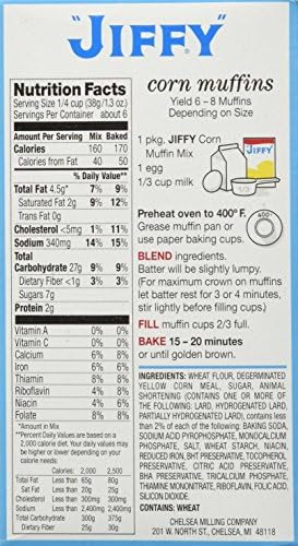 Jiffy Corn Muffin Mix – Quick Cornbread Baking Mix, 240g (6-Pack)