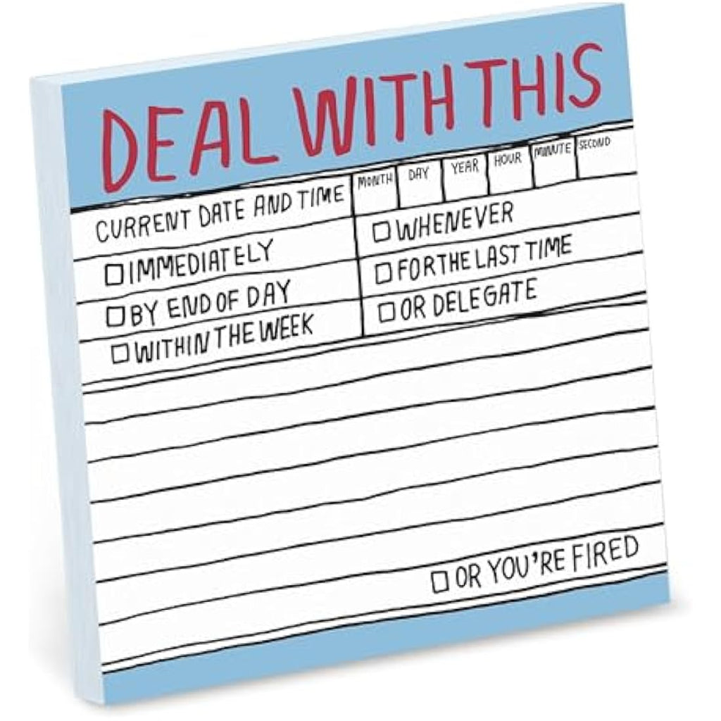 Knock Knock Deal With This Sticky Notes – 8-Pack Hand-Lettered To-Do Pads