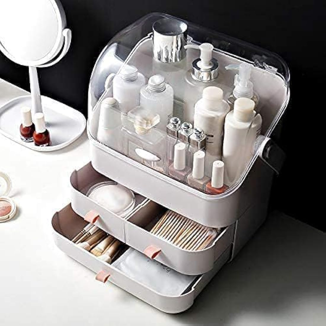 Large Makeup Organizer | Dustproof Acrylic Cosmetic Storage Box