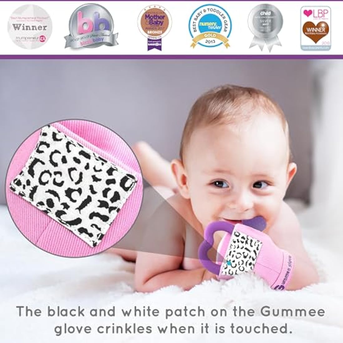 Gummee Glove Baby Teething Mitten – Detachable Silicone Teether (3-6 Months)