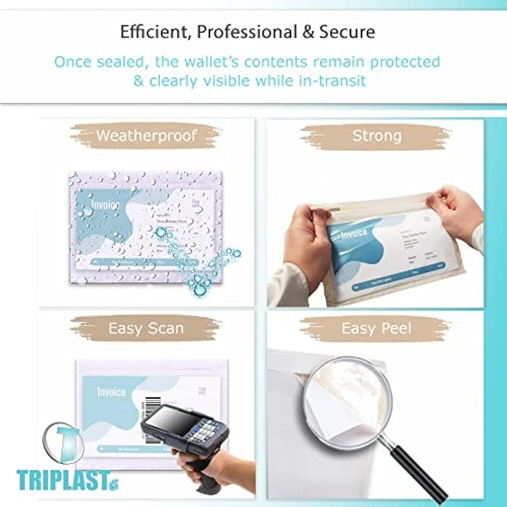 Triplast A6 Plain Document Enclosed Wallets - 500 Pack Clear Envelopes