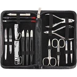 3 Swords Germany 16-Piece Manicure & Pedicure Set - Black Leather Case