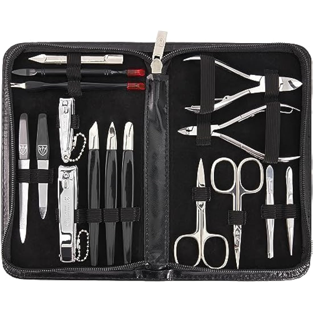 3 Swords Germany 16-Piece Manicure & Pedicure Set - Black Leather Case