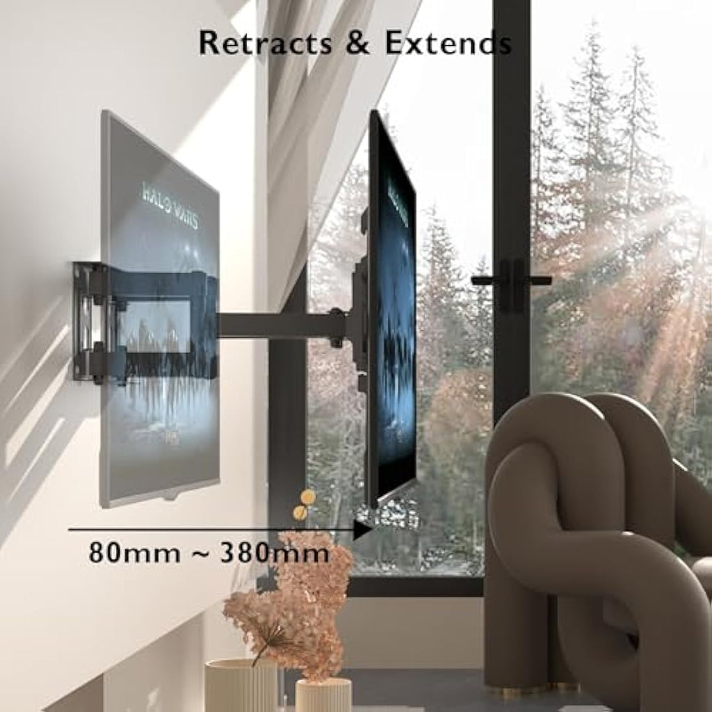 BONTEC Full Motion TV Wall Mount | 23-70 Inch Swivel & Tilt Bracket
