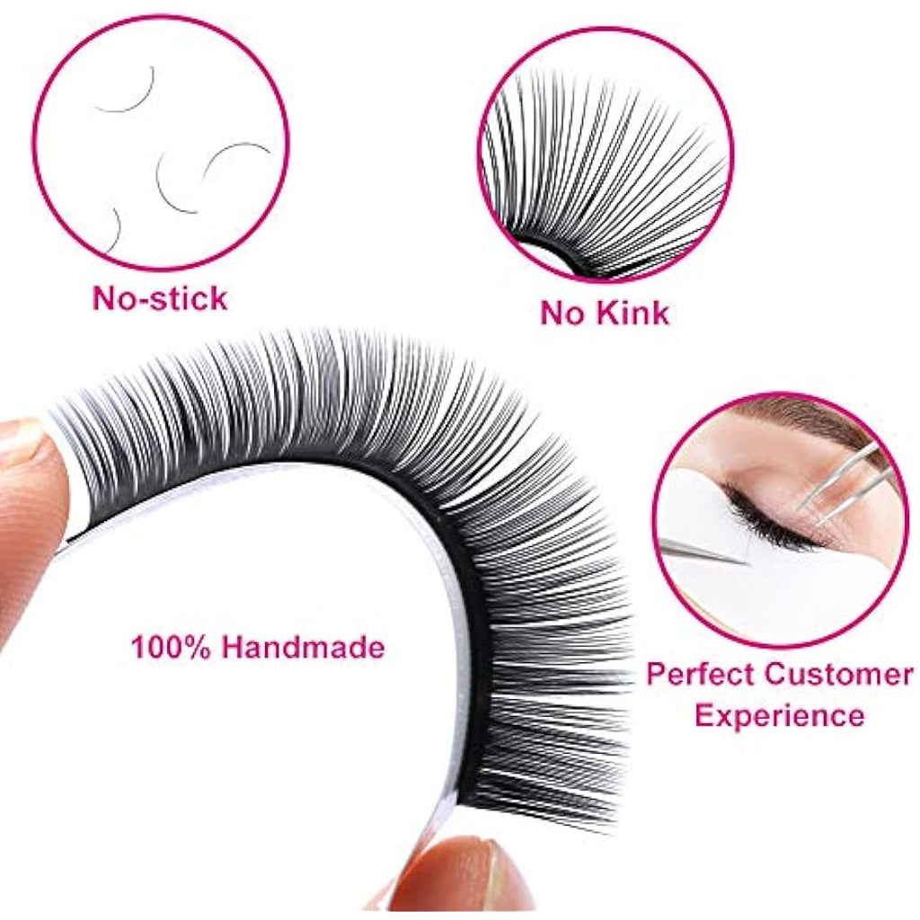 Fadlash Classic Eyelash Extensions | 0.20mm D Curl Matte Black Mixed Tray